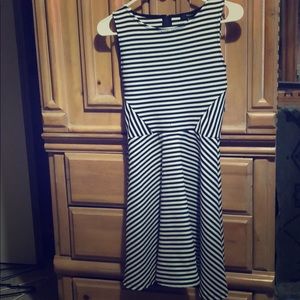 Black and white striped dress